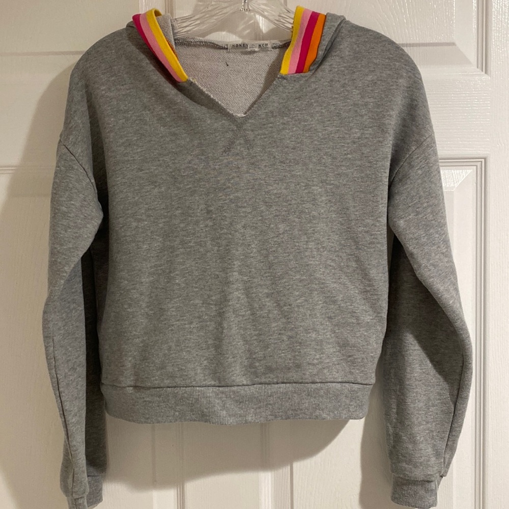 Honey Punch womens cropped sweatshirt with hood size xs